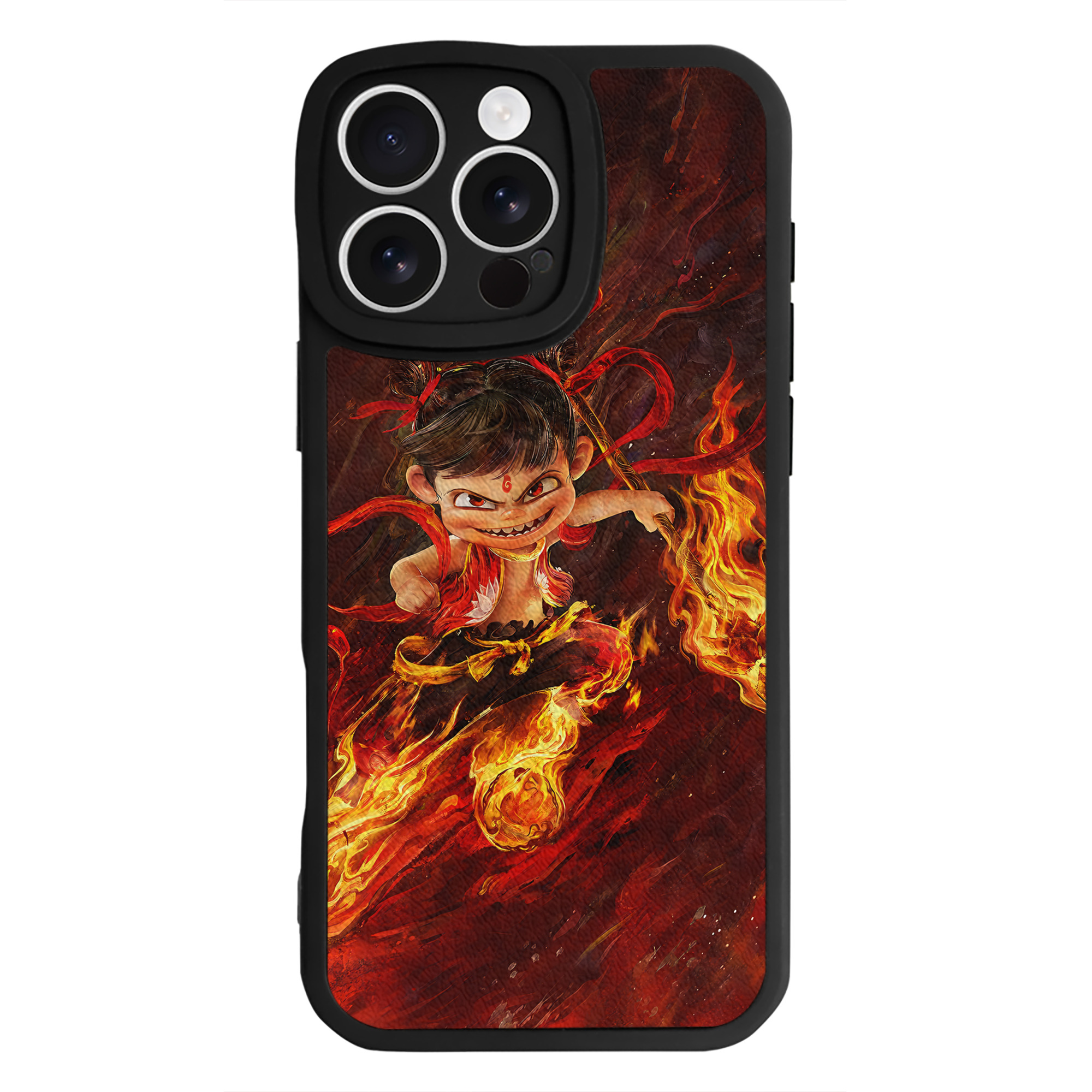 （画像用） Ne Zha 2 ナタ 魔童の大暴れ 【iPhone 16シリーズ対応】シリコンスマホケース（レザー調） 材質：シリコン